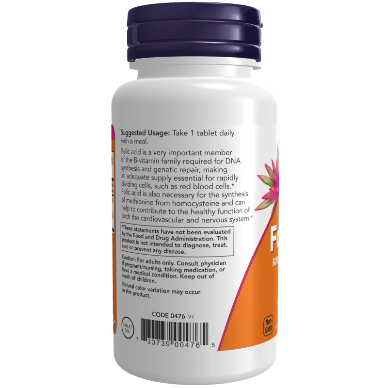 NOW SUPLEMENTOS Now Foods, Ácido Fólico con Vitamina B-12 800 mcg (250 tabletas)