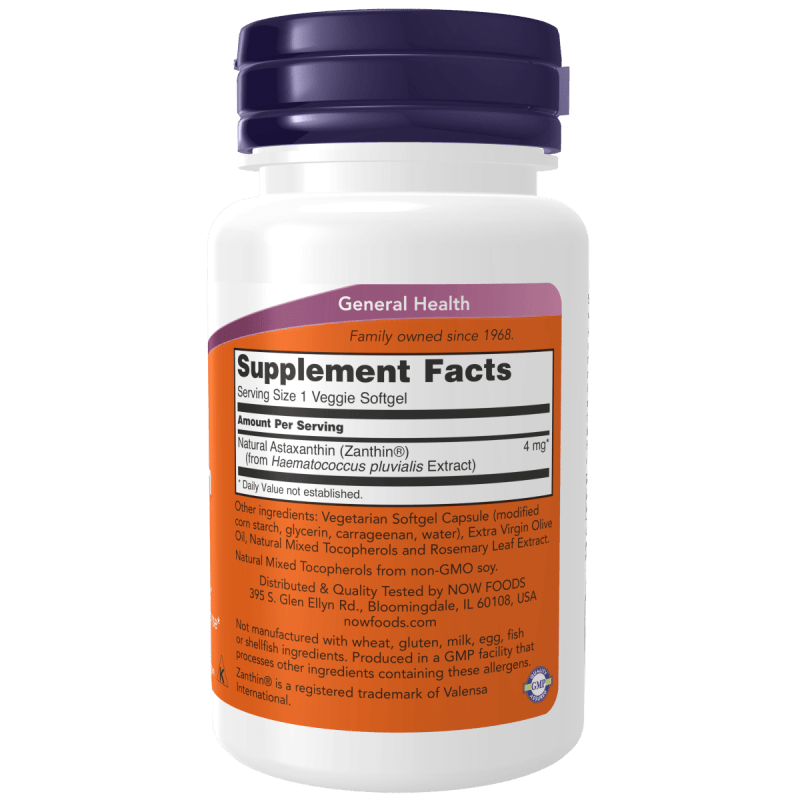 NOW SUPLEMENTOS Now Foods, Astaxantina 4 mg (60 softgels)