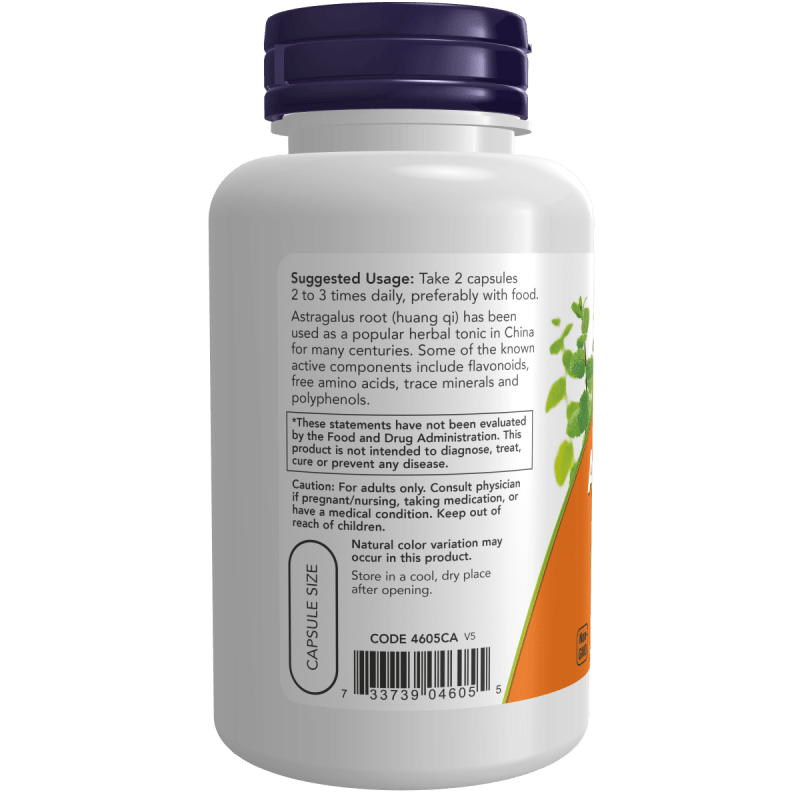 NOW SUPLEMENTOS Now Foods, Astrágalo 500 mg (100 cápsulas)
