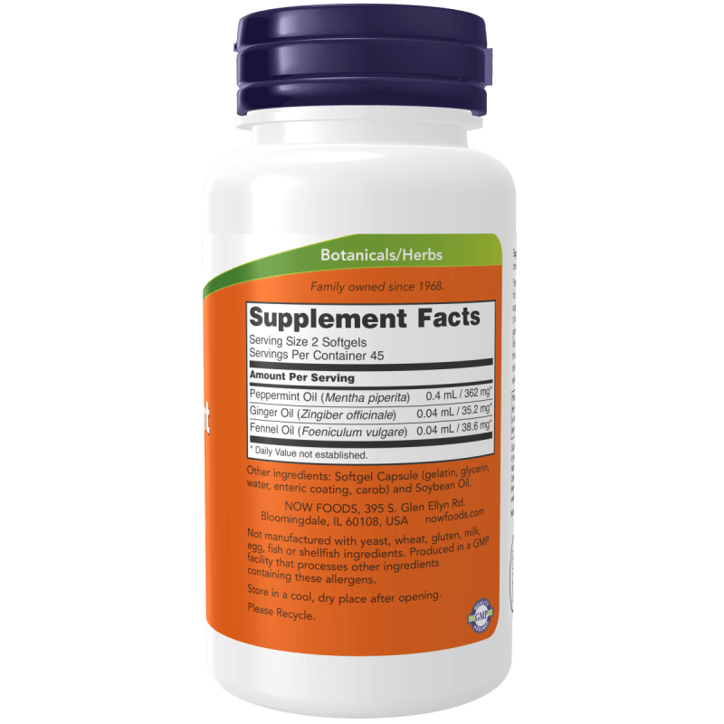 NOW SUPLEMENTOS Now Foods, Cápsulas de Gel de Menta (90 softgels)