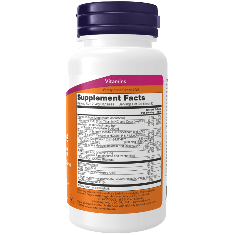 NOW SUPLEMENTOS Now Foods, Complejo B de Co-Enzima (60 cápsulas)