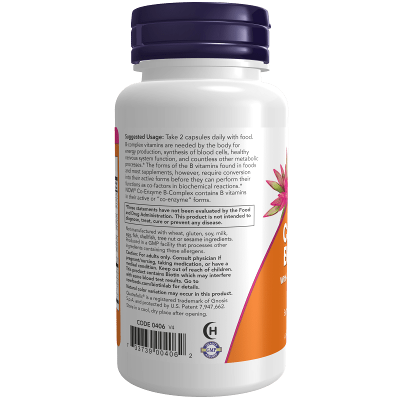 NOW SUPLEMENTOS Now Foods, Complejo B de Co-Enzima (60 cápsulas)