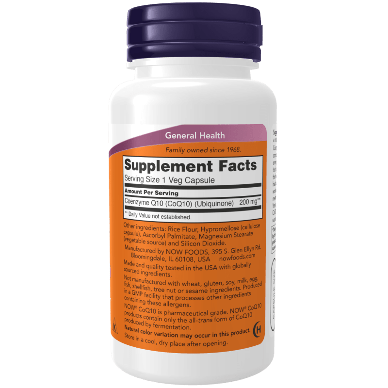 NOW SUPLEMENTOS Now Foods, CoQ10 200 mg (60 cápsulas)