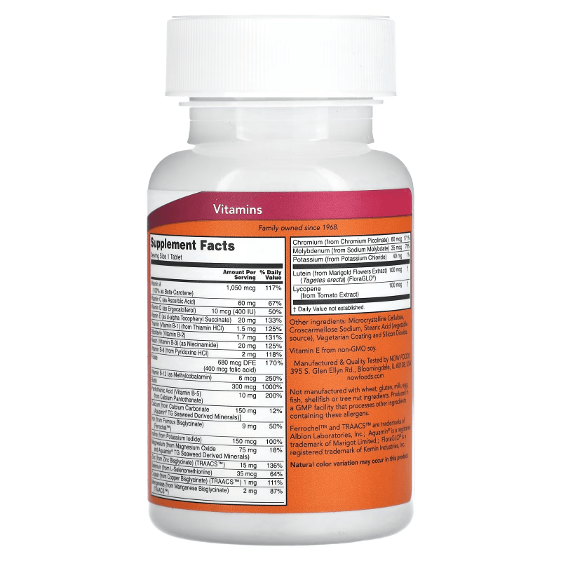 NOW SUPLEMENTOS Now Foods, Daily Vits™ Multivitamínico (100 tabletas)