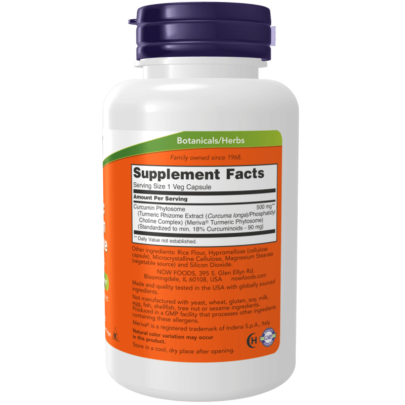 NOW Suplementos Now Foods, Extracto de Cúrcuma Biodisponible (60 cápsulas)