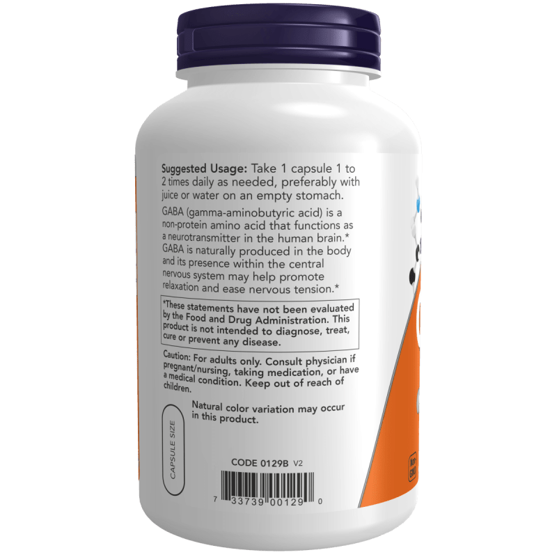 NOW SUPLEMENTOS Now Foods, GABA 750 mg (200 cápsulas)