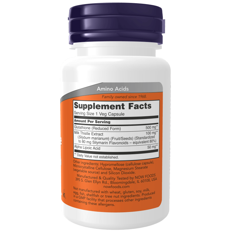 NOW SUPLEMENTOS Now Foods, Glutatión 500 mg (30 cápsulas)