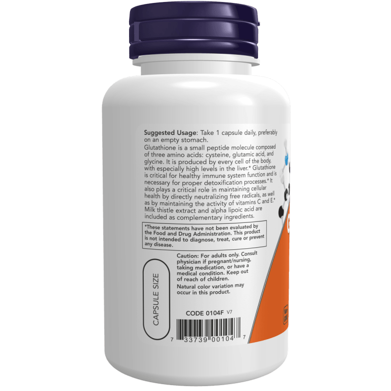 NOW SUPLEMENTOS Now Foods, Glutatión 500 mg (60 cápsulas)