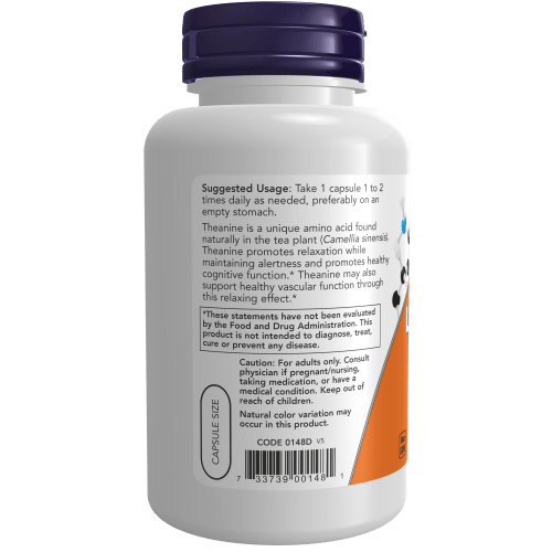 NOW SUPLEMENTOS Now Foods, L-Teanina de Doble Fuerza 200 mg (120 cápsulas)