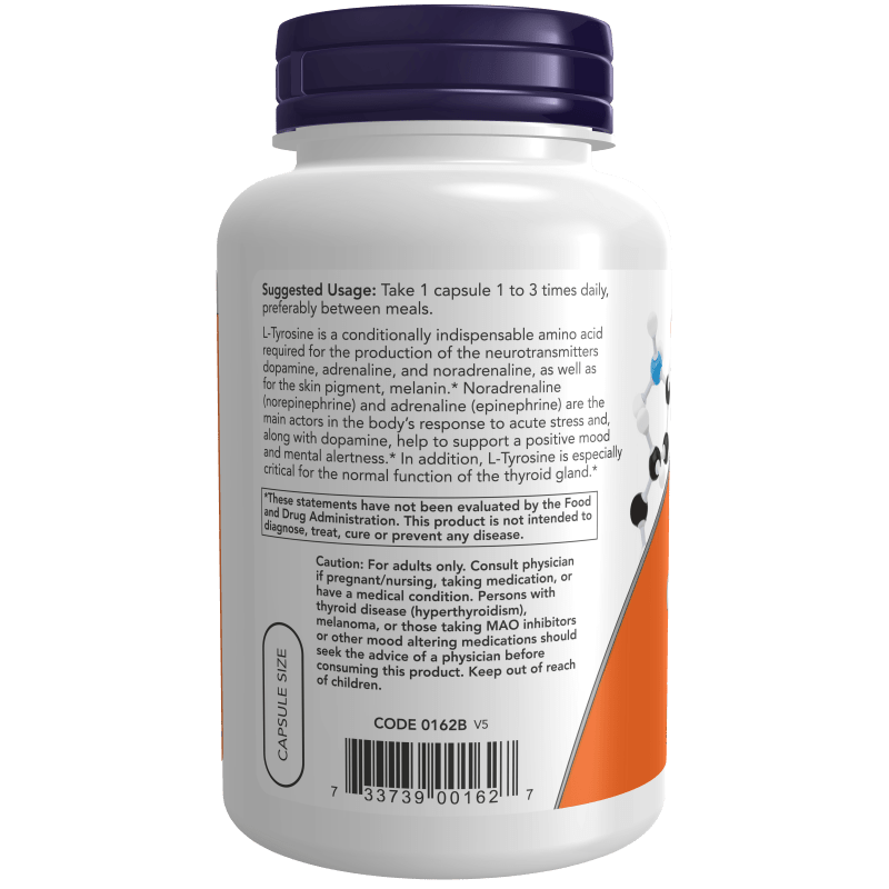 NOW SUPLEMENTOS Now Foods, L-Tirosina 500 mg (120 cápsulas)