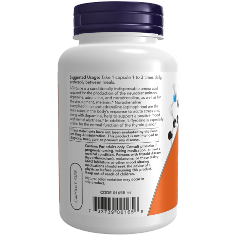 NOW SUPLEMENTOS Now Foods, L-Tirosina 750 mg (90 cápsulas)
