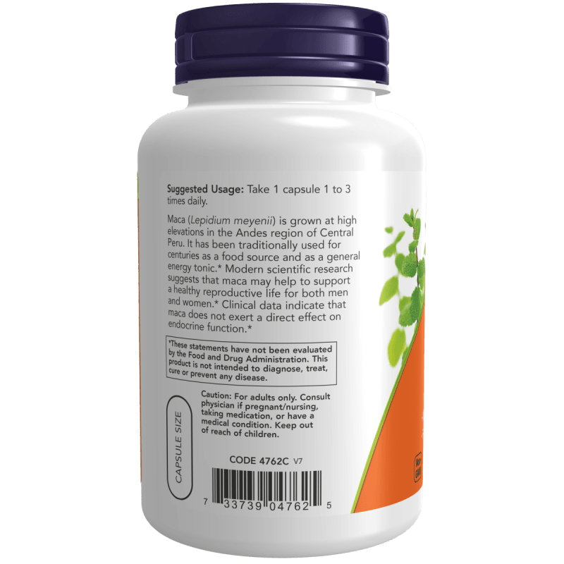 NOW SUPLEMENTOS Now Foods, MACA 500 mg (250 cápsulas)