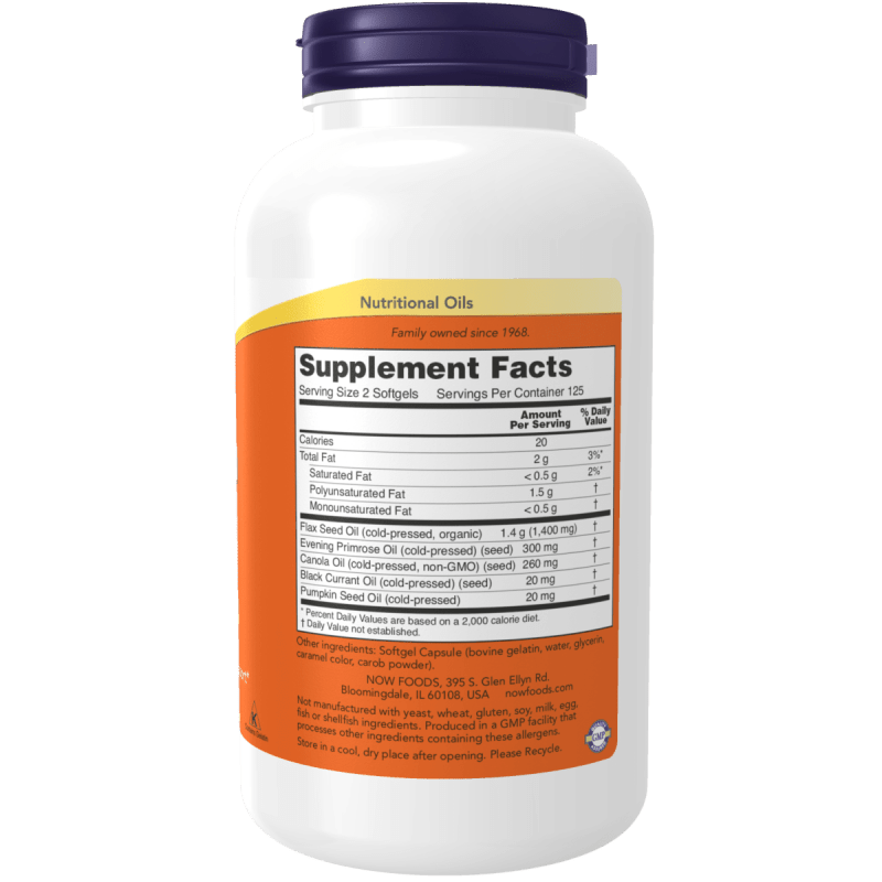 NOW SUPLEMENTOS Now Foods, Omega 3-6-9 1,000 mg (250 softgel)