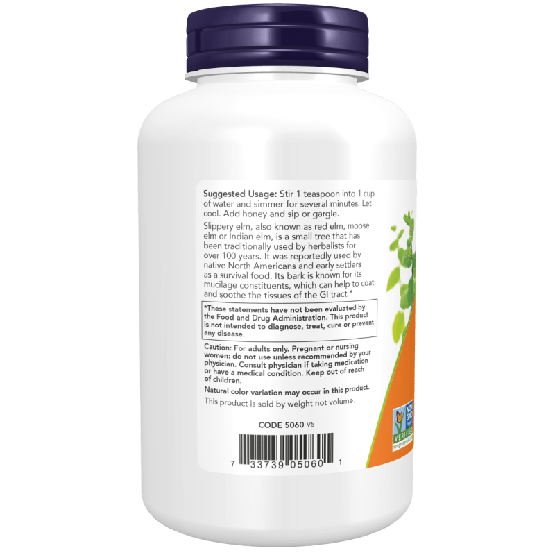 NOW SUPLEMENTOS Now Foods, Polvo de Olmo Resbaladizo (4 oz/113 g)