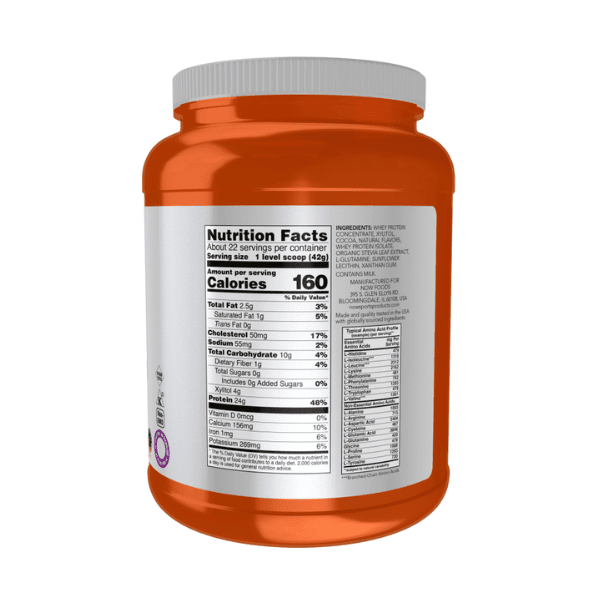 NOW Suplementos Now Foods, Proteína de Whey Sabor Chocolate (2 lb 907 g)