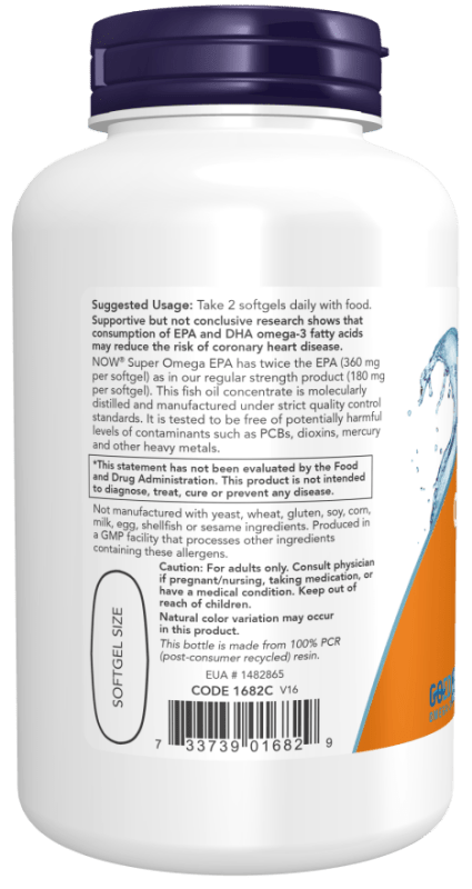 NOW SUPLEMENTOS Now Foods, Súper Omega Doble Potencia 360 EPA/240 DHA (120 softgels)