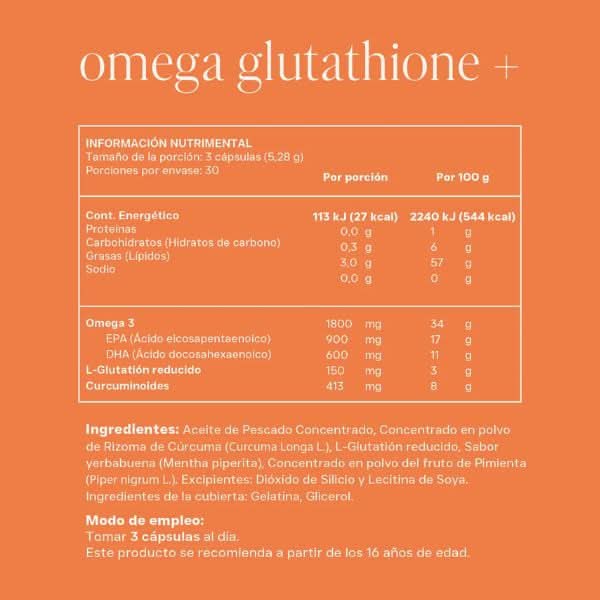 Reset Wellness Suplementos Reset Wellness, Omega Glutatione+ (90 cápsulas)