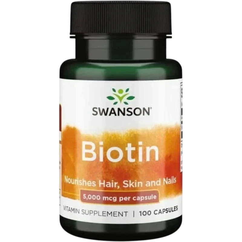 SWANSON Suplementos Swanson, Biotina 5 mg (100 cápsulas)