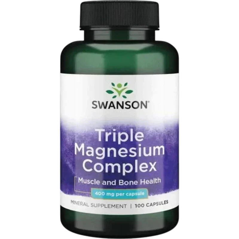 SWANSON Mineral Swanson, Complejo Triple de Magnesio 400 mg (100 cápsulas)