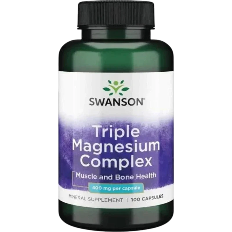 SWANSON Mineral Swanson, Complejo Triple de Magnesio 400 mg (100 cápsulas)