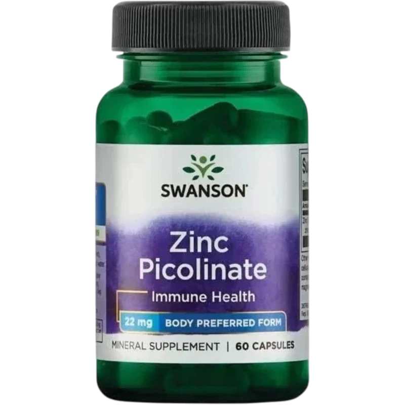 SWANSON Mineral Swanson, Picolinato de Zinc 22 mg (60 cápsulas)