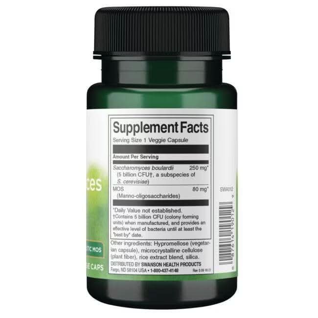 SWANSON SUPLEMENTO Swanson, Probióticos Saccharomyces Boulardii (30 cápsulas)