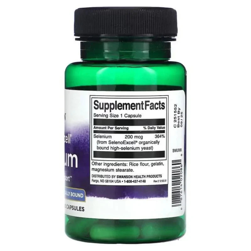 SWANSON Suplementos Swanson, SelenoExcell® Selenio 200 mcg (60 cápsulas)