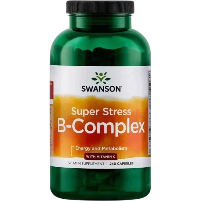SWANSON Vitamina Swanson, Súper Estrés Complejo B con Vitamina C (240 cápsulas)