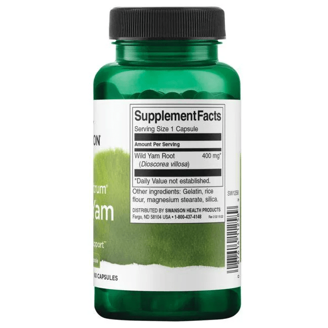SWANSON SUPLEMENTO Swanson, Ñame Silvestre 400 mg (60 cápsulas)