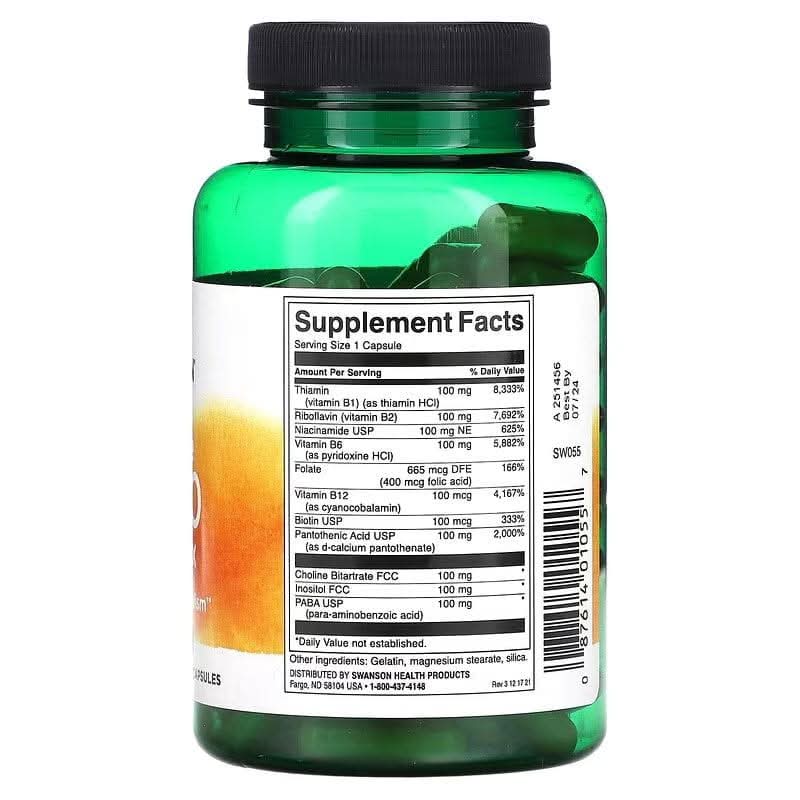 SWANSON SUPLEMENTOS Swanson, Complejo B-100 (100 cápsulas)