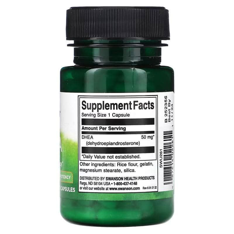 SWANSON SUPLEMENTOS Swanson, DHEA 50 mg (120 cápsulas)
