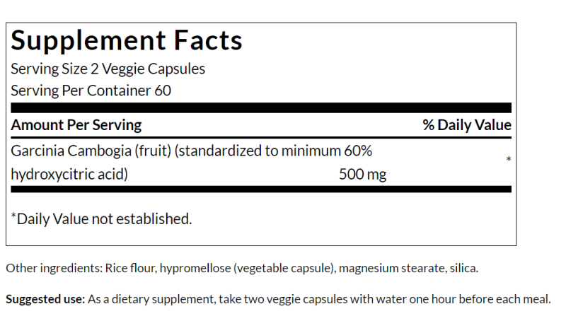 SWANSON SUPLEMENTOS Swanson, Garcinia Cambogia 250 mg (120 veg cápsulas)
