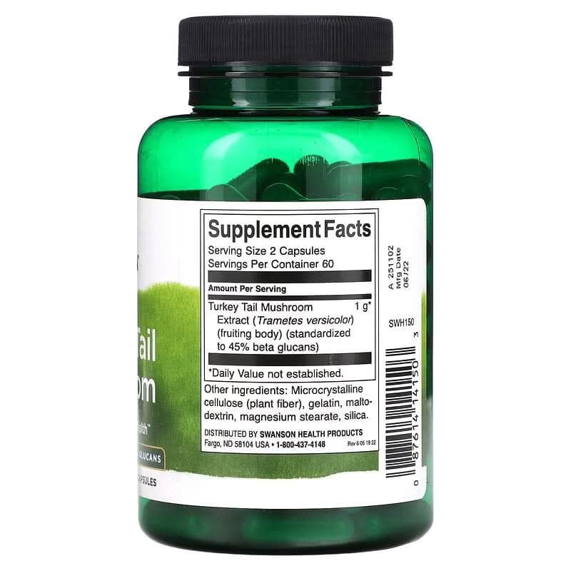 SWANSON SUPLEMENTOS Swanson, Hongo Turkey Tail 500 mg (120 cápsulas)