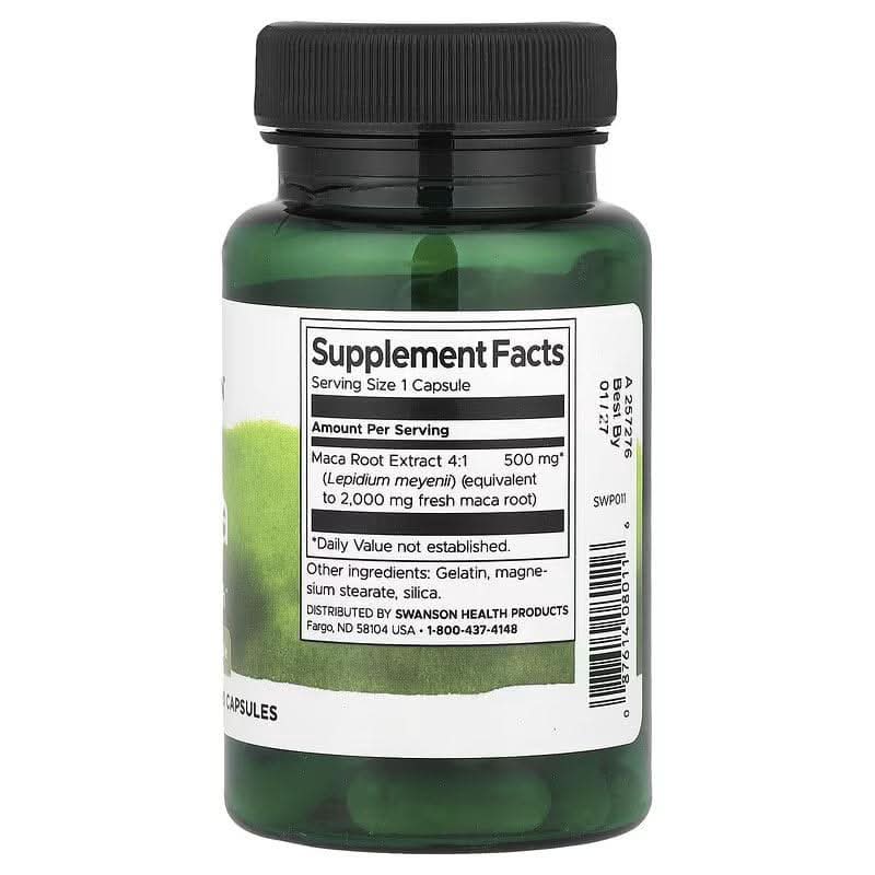 SWANSON SUPLEMENTOS Swanson, MACA 500 mg (60 cápsulas)
