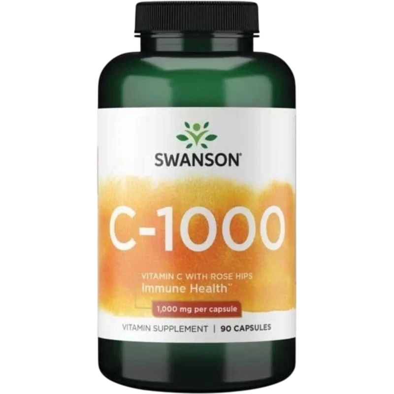 SWANSON Suplementos Swanson, Vitamina C-1000 con Escaramujos 1,000 mg (90 cápsulas)