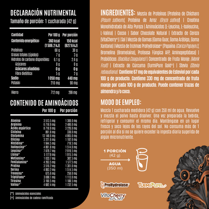 BIRDMAN Suplementos Birdman, Falcon Performance Proteína Vegetal 1.9 kg 45 Porciones (Chocolate)