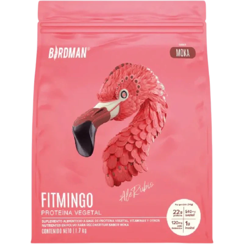 BIRDMAN Proteína Birdman, Fitmingo Proteína Vegetal 1.7 kg Sabor Moca (50 porciones)