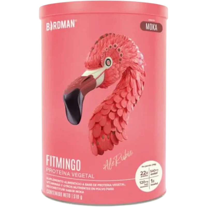 BIRDMAN Suplementos Birdman, Fitmingo Proteína Vegetal 510 g Sabor Moca (15 porciones)