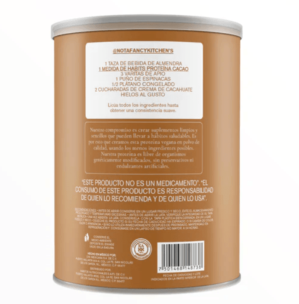 HABITS Suplementos Habits, Proteína Probiótica 488 g 16 Porciones (Cacao)