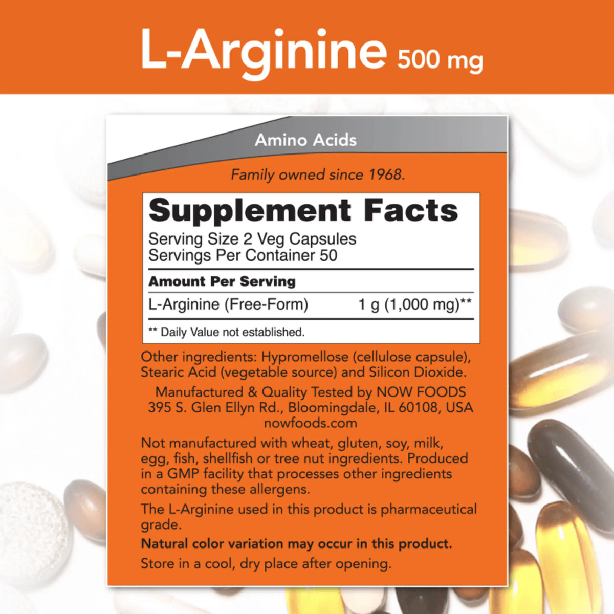 Now Foods, L- Arginina 500 mg (100 cápsulas)