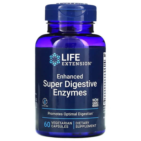 LIFE EXTENSION Suplemento Life Extension, Enzimas Súper Digestivas Mejoradas (60 cápsulas)