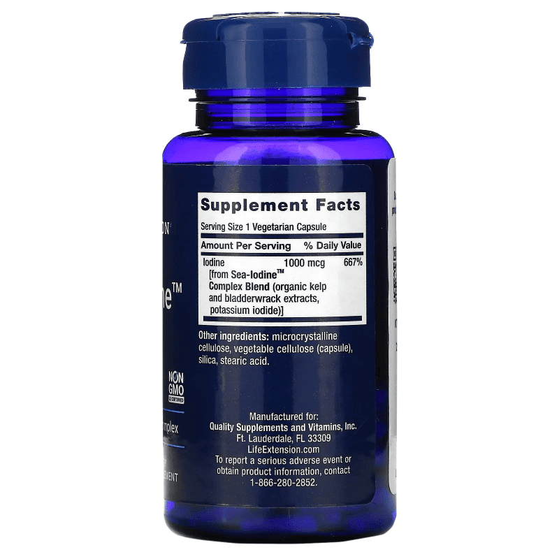 LIFE EXTENSION Vitaminas y complementos Life Extension, Sea-iodine™ Yodo Marino 1,000 mcg (60 cápsulas)