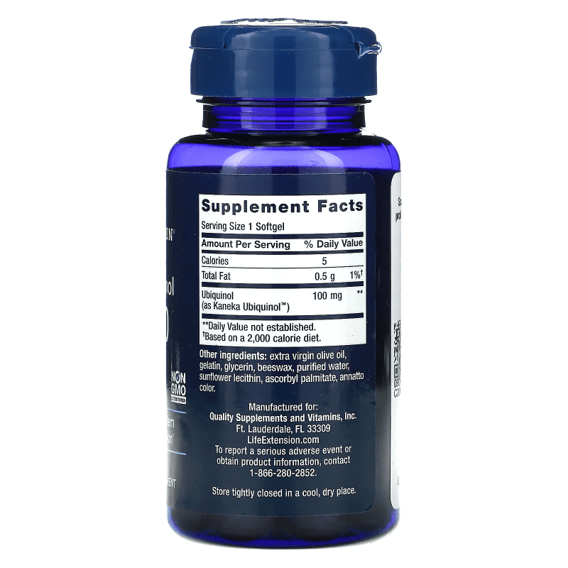 LIFE EXTENSION Suplementos y vitaminas Life Extension, Súper Ubiquinol CoQ10 100 mg (60 softgels)