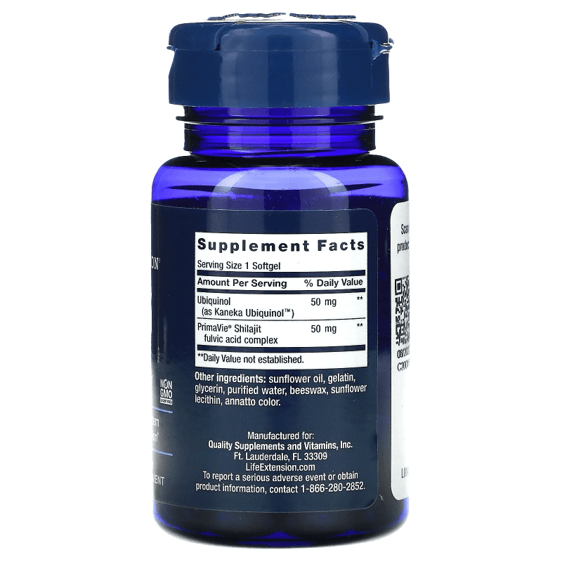 LIFE EXTENSION Vitaminas y complementos Life Extension, Súper Ubiquinol CoQ10 con Soporte Mitocondrial Mejorado 50 mg (30 softgels)
