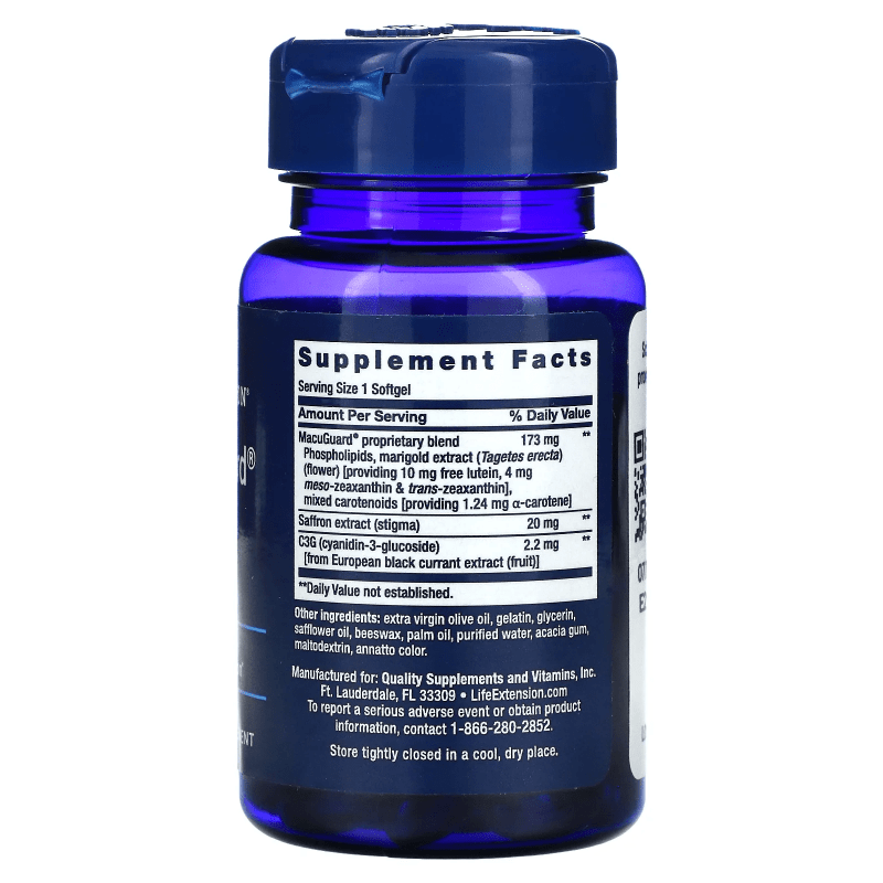 LIFE EXTENSION SUPLEMENTOS Life Extension, Macuguard® Soporte Ocular con Azafrán (60 softgels)