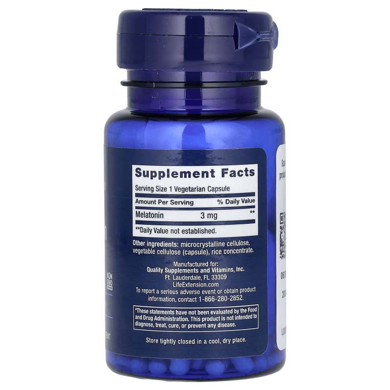 LIFE EXTENSION Suplementos Life Extension, Melatonina 3 mg (60 cápsulas)