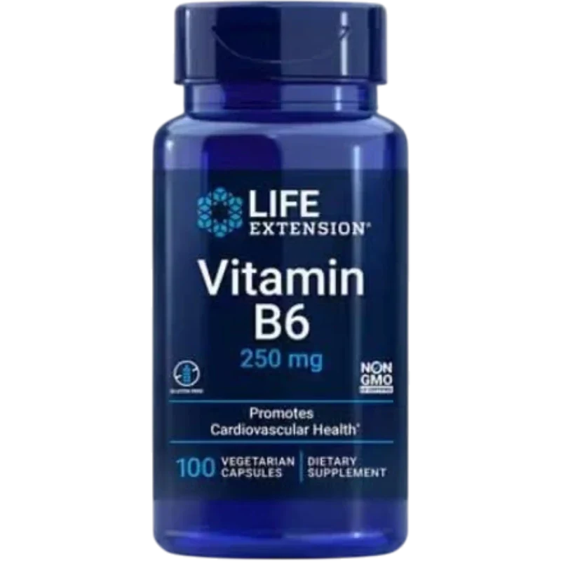 LIFE EXTENSION Suplementos Life Extension, Vitamina B-6 250 mg (100 cápsulas)