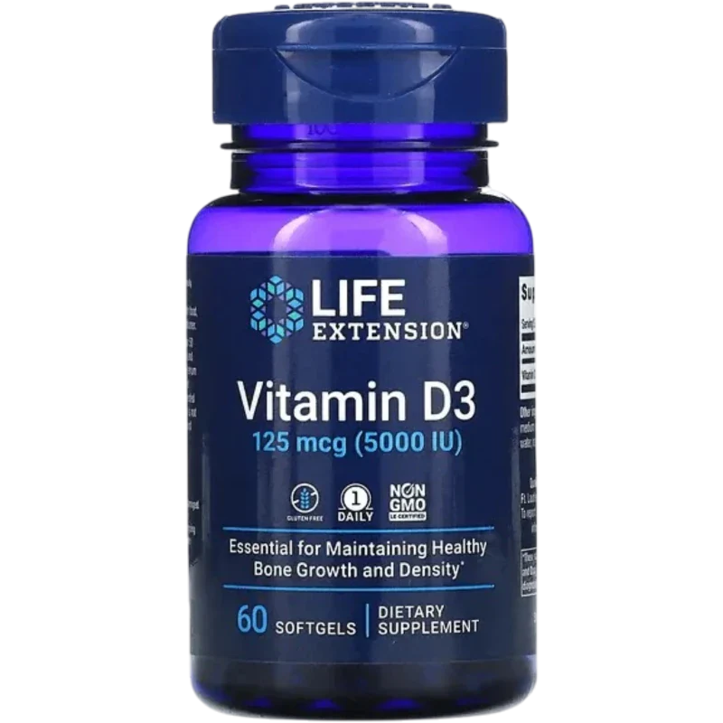 LIFE EXTENSION Vitamina Life Extension, Vitamina D-3 5,000 UI (60 softgels)