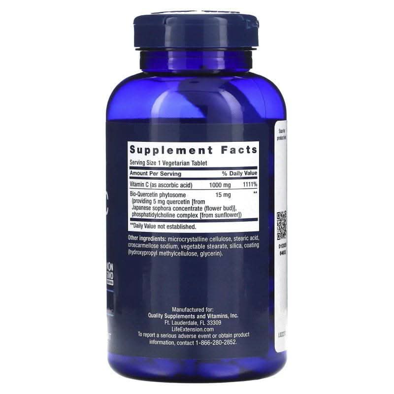 LIFE EXTENSION Vitaminas y complementos Life Extension, Fitosoma de Vitamina C y Bio-Quercetina (250 tabletas)
