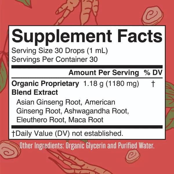 MARY RUTH'S SUPLEMENTO Mary Ruth's, Vitalidad de Ginseng Orgánico Líquido (1 fl oz/30 ml)
